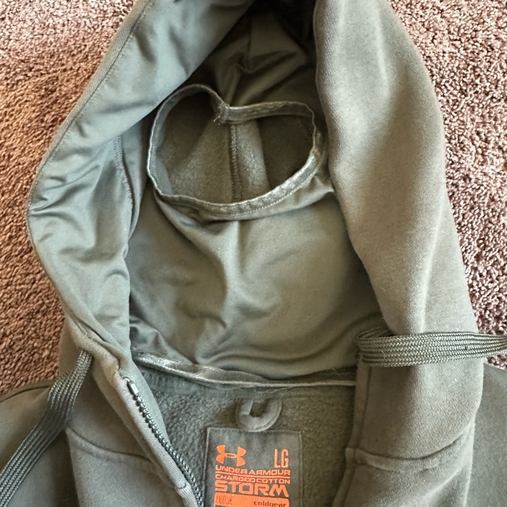 Men's Green UA Storm zip hoodie - Picture 3 of 4